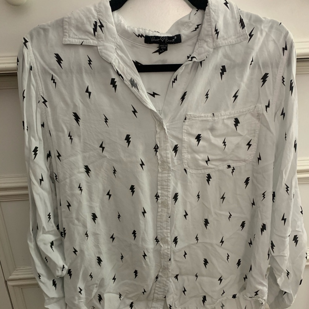 Lightning Bolt Button Down Blouse